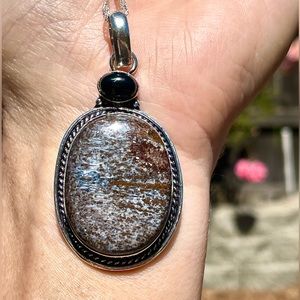 😵 Angel Aura stone Que Sera Llanite Jasper Crystal Onyx gem blue brown pigment